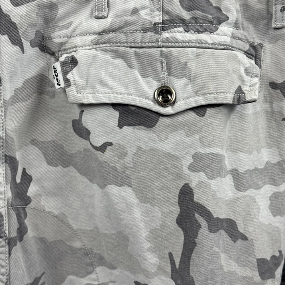 Levi's Mens Cargo Pants White Camo Military Utility White Tab Pockets 36 x 32